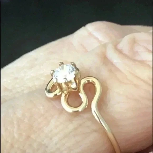 SIZE 6.5 14k Gold Filled Austrian Crystal Wedding Ring NWT - Picture 3 of 7